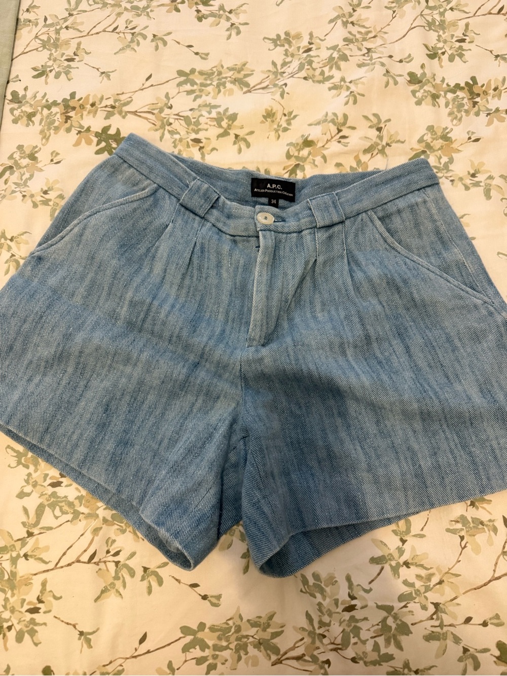 A.P.C. Women's Light Blue Denim Shorts